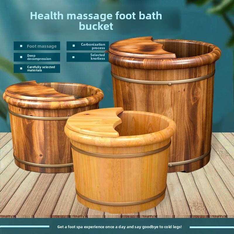Foot Bath Massager - HYS Secchio per pediluvio in cedro,