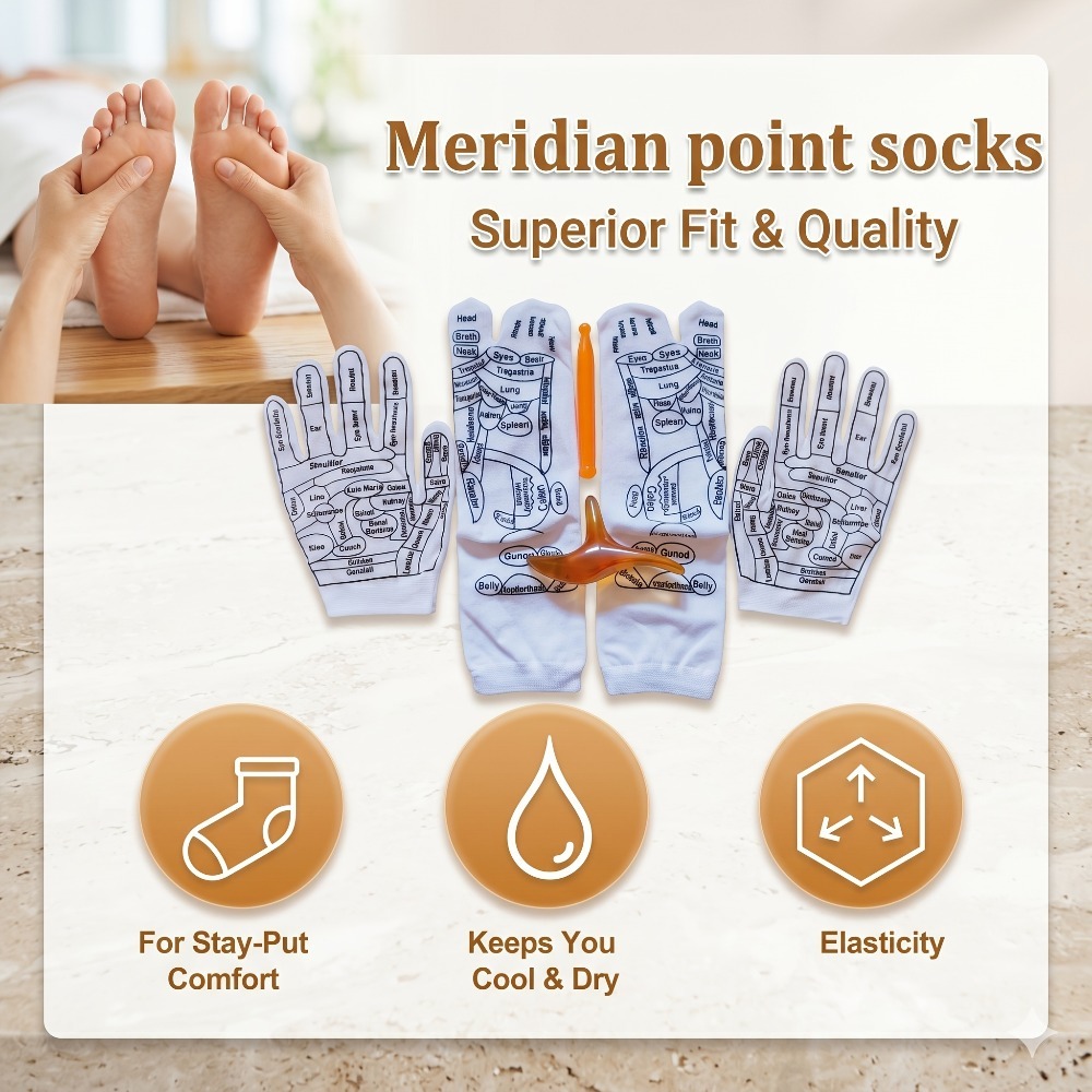 Health Wellness Kit - Guanti per Agopressione, Set di Bastoncini