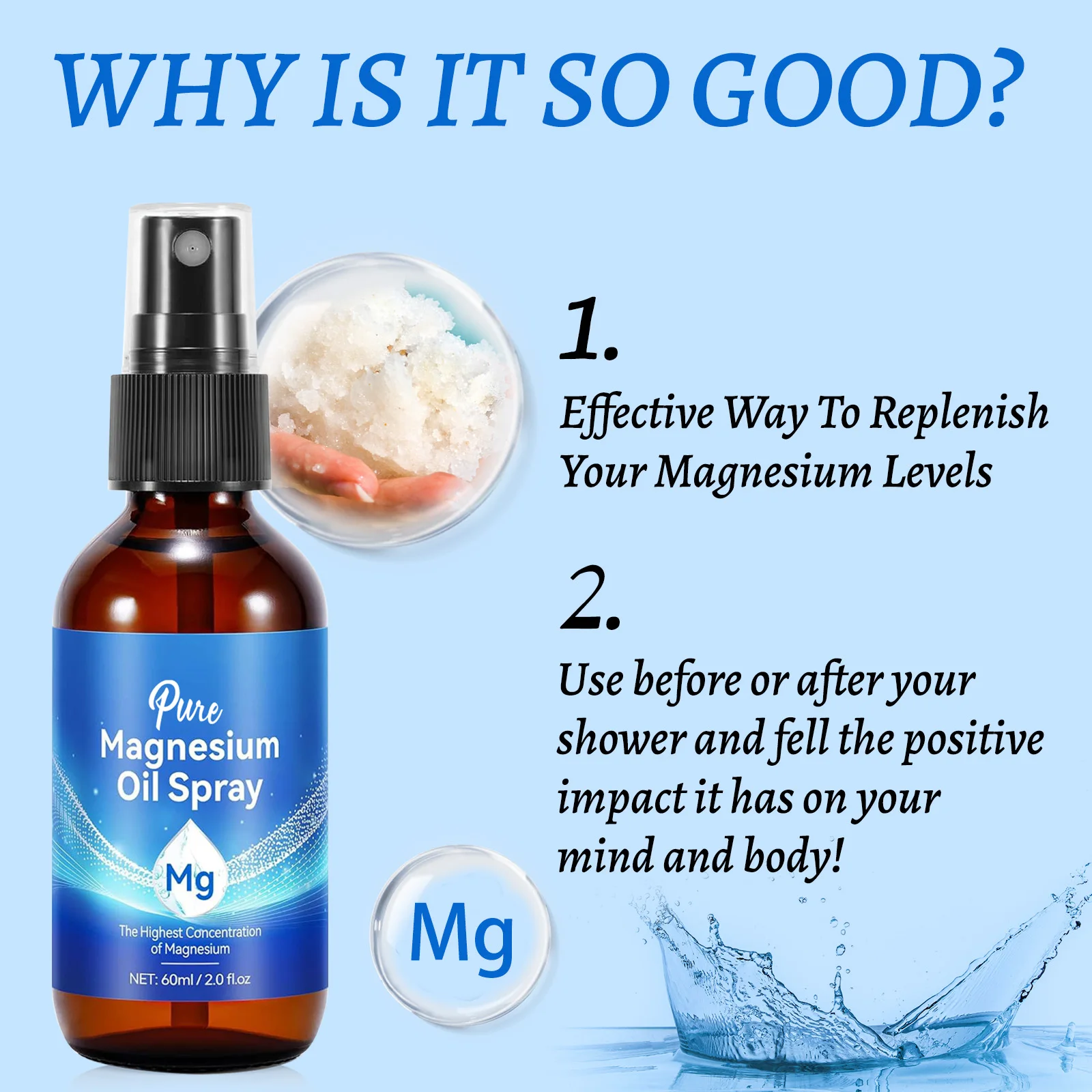 Spray all'Olio di Magnesio 60m - Bath Salts Magnesium recensione e prezzo
